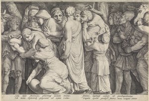 إفريز مع عقاب نيوب (اللوحة 7) بواسطة Polidoro da Caravaggio