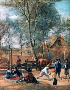 "Skittle Players outside an Inn" ، c1660 بواسطة جان ستين