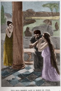 صلى كلاهما في منزل سيزار (الفصل الثامن) في صورة توضيحية لجان ستيكا (1858-1925) من أجل رواية هنريك سينكيويتز "Quo Vadis".