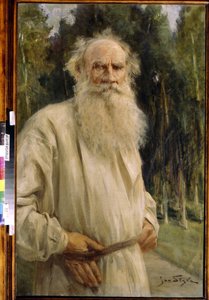 صورة ليون تولستوي (1828-1910) ، كاتب روسي (صورة للمؤلف ليو ن. تولستوي). لوحة جان ستيكا (1858-1925)