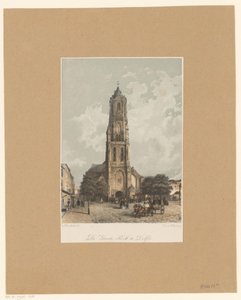 منظر للكنيسة الجديدة في ديلفت The Groote Church in Delft (العنوان على الكائن) بواسطة الملكية الهولندية Steendrukkerij van CW Mieling