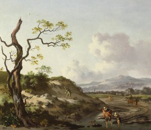 المناظر الطبيعية مع المسافرين (النفط)