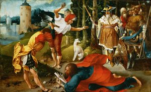 Le Martyr de Saint Mathias - استشهاد القديس ماتياس ، بقلم دي بير ، يناير (حوالي 1475-1528). زيت على خشب ، حوالي 1510-1515. الأبعاد: 25.4x41.5 سم. متحف تاريخ الفن ، فيين