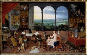 سمع. رمزية الحواس الخمس لوحة بواسطة Jan I Brueghel Dit De Velours (1568-1625) Ec. Flam