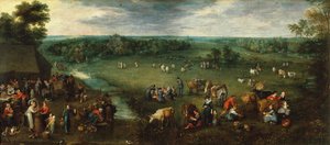 حياة الفلاحين، حوالي عام 1621 (زيت على قماش) بواسطة جان الأكبر بروغل