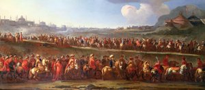قافلة تركية خارج القسطنطينية (زيت على قماش) بواسطة جان فان (Attr. To) Huchtenburgh