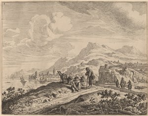 منظر لنهر الراين بواسطة جان فان أكين بعد هيرمان سافتليفن