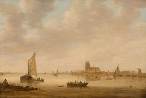 منظر لدوردريخت من Dordtse Kil ، 1644. بواسطة جان فان جوين