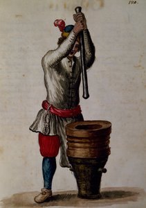 معالجة العسل الأسود (ترياق ضد السم) من "الكتاب المصور لأزياء البندقية" (قلم وحبر مع ألوان مائية على ورق) بواسطة جان فان جريفينبروك