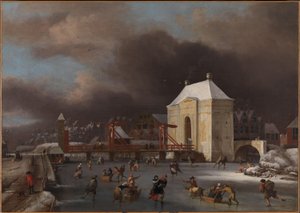 منظر ل Heiligewegspoort في أمستردام ، حوالي 1660-80 (زيت على قماش) بواسطة غلاية جان فان الثالث
