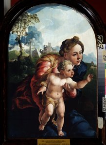 العذراء والطفل (العذراء والطفل). رسم جان فان سكوريل (1495-1562). زيت على خشب ، ٦٦ × ٤٥ سم