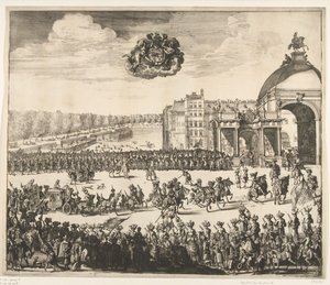 دخول الملك ويليام الثالث إلى لاهاي ، 1691 على Blyde ، مرغوب فيه بشدة ، وأول Konincklijcke Inhalingh من William III ، ملك إنجلترا واسكتلندا ، Vranckryck و Yerlandt ، & c. داخل لاهاي في 5 فبراير ، في den Jaere 1691 (العنوان على