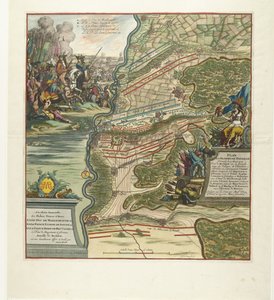 الخبث بيج Höchstädt ، 1704 خطة المعركة المجيدة المقدمة في 13 أغسطس بالقرب من Hochstett على نهر الدانوب (...) (العنوان على الجسم)