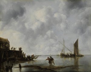 قوارب الصيد في هدوء ، 1651. بواسطة جان فان دي كابيل