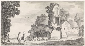 منظر طبيعي به آثار وفرسان مناظر Playsante والوجوه المسلية (عنوان المسلسل) بواسطة جان فان دي فيلدي (الثاني)