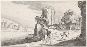 برج دائري على نهر مناظر Playsante ووجوه مسلية (عنوان السلسلة) بواسطة جان فان دي فيلدي (الثاني)