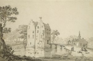 قلعة Zuylenburgh (Slot Zuylen) (قلم وقلم رصاص على ورق) بواسطة جان فان دير هايدن
