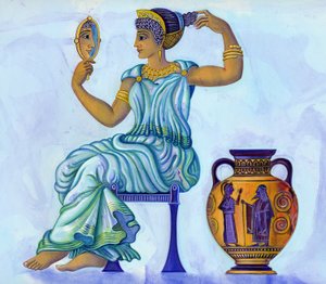 امرأة يونانية قديمة ، 2002 (حبر وغواش) بواسطة جين تاترسفيلد