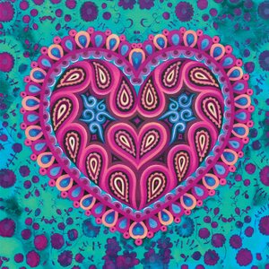 Folk Heart on green، 2016، بواسطة جين تاترسفيلد