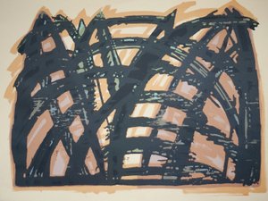 Head On (iii)، 2014 (قطع خشبية بالمنشار والشاشة الحريرية)