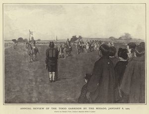 المراجعة السنوية لطوكيو غاريسون بواسطة ميكادو ، 8 يناير 1904 بواسطة مصور ياباني