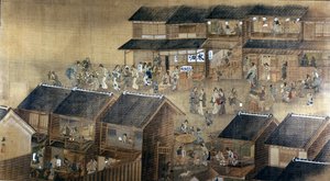 Edo by Night (حبر ولون على الورق) بواسطة المدرسة اليابانية