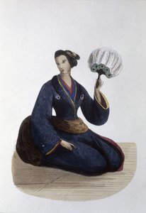 سيدة يابانية، 1860 (نقش) بواسطة المدرسة اليابانية