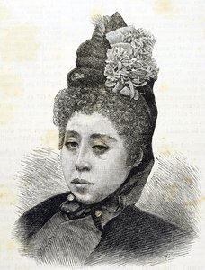 عصر ميجي. أميرة اليابان كوماتسو. رسم توضيحي لعام 1887 (نقش) بواسطة المدرسة اليابانية