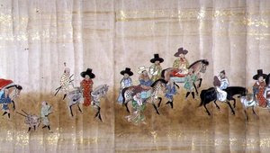 السفارة الكورية السادسة في اليابان في Meireki 1 في وقت خلافة Tokugawa Ietsuna في 1651 ، ربما بواسطة Kano Masunobu (1625-1694) (لوحة التمرير) (التفاصيل) بواسطة المدرسة اليابانية