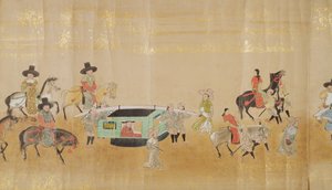 السفارة الكورية السادسة في اليابان في ميريكي 1 في وقت خلافة توكوغاوا إيتسوناس في عام 1651 ، ربما بواسطة كانو ماسونوبو (1625-1694) (لوحة التمرير) (التفاصيل) بواسطة المدرسة اليابانية