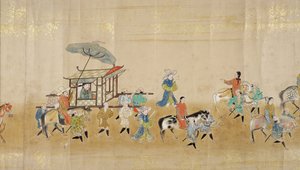 السفارة الكورية السادسة في اليابان في Meireki 1 في وقت خلافة توكوغاوا إيتسوناس في عام 1651 ، ربما بواسطة كانو ماسونوبو (1625-1694) (لوحة التمرير) (التفاصيل) (انظر أيضًا 120833) بواسطة المدرسة اليابانية