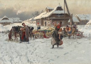 رمي كرات الثلج ، 1892. بواسطة ياروسلاف فيشين
