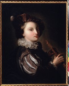 "" الصفحة الصغيرة ذات الميرليتون "(صفحة بها أنبوب من القصب) رسم جان أليكسيس غريمو (1678-1733) في القرن الثامن عشر. روكوكو. زيت على قماش. متحف بوشكين موسكو بواسطة جان ألكسيس غريمو