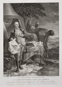 الجنرال واشنطن ، لا ضرر يأتي من التشيك نقشها نويل لو مير (1724-1801) ، ج. 1785 (نقش) بواسطة جان بابتيست (بعد) لو باون