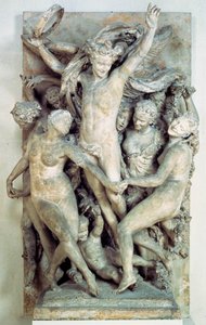 جولة الرقص Les Bacchantes وتشغيل الموسيقى. نقش منحوت بواسطة جان بابتيست (جان بابتيست) كاربو (1827-1875) 1865-1869 صن. 4،2x2،9 م باريس ، متحف دورسيه بواسطة جان بابتيست كاربو