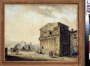 روما ، منزل بيلاطس البنطي (10 ق.م - 39 م) (روما ، منزل بيلاطس البنطي). رسم جان فرانسوا توماس دي طومون (1754-1813). ألوان مائية وحبر على ورق ، 36.7 × 46.6 سم
