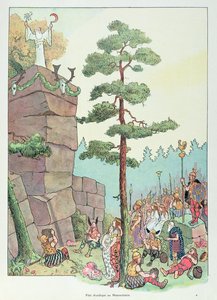 مهرجان الكاهن في مينيلشتاين، الألزاس، رسم توضيحي من "Histoire d'Alsace"، ج.1915 (حجري ملون)