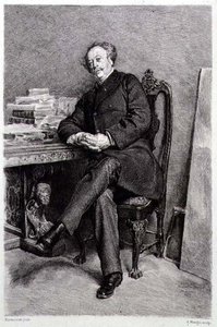 الكسندر دوماس فيلس (1824-95) ، روائي وكاتب مسرحي فرنسي ، نقش بواسطة A Mongin (نقش) بواسطة جان لويس إرنست (بعد) ميسونييه