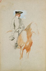 فارس مع قبعة تريكورن (ألوان مائية وقلم وحبر) بواسطة Jean-Louis Ernest Meissonier