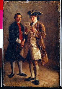 قراءة رسالة - رسم لإرنست ميسونييه (1815-1891) ، زيت على قماش بواسطة جان لويس إرنست ميسونييه