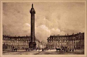 عرض نسخة طبق الأصل من عمود تراجان في Place Vendome ، نشره Auguste Bry (litho) بواسطة جان (بعد) جاكوت