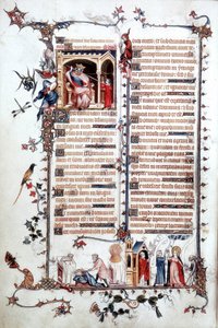 السيدة لات 10483 ، صفحة 24 ، ديفيد قبل شاول ، من كتاب أدعيه بيلفيل ، حوالي 1323 - 26 (ورق) بواسطة جان (استوديو) بوسيل