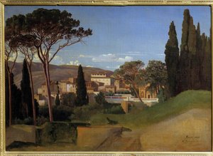 منظر لفيلا رومانية رسمها أخيل جيه بينوفيل (1815-1891) 1844 صن. 0،51 × 0،72 م باريس ، متحف أورسيه