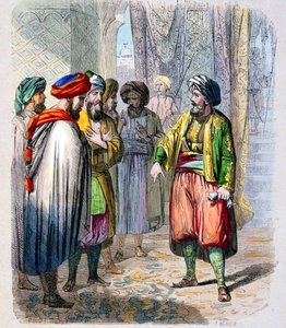 محمد علي (1769-1849) يتلقى رسائل ابنه في معسكر في الجزيرة العربية - محمد علي باشا أو محمد علي يتلقى رسائل من حملة ابنه في الجزيرة العربية. من أجل تأمين هزيمة المعارضة في شبه الجزيرة العربية، أرسل محمد علي ابنه إب