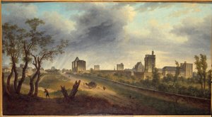 منظر لقلعة فينسين لوحة رسمها أدريان جينييه (1816-1854)