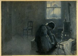 لقد كان الشتاء القاسي ، حانة. 1893 (طباعة حجرية ملونة) بواسطة جان الكسندر ميشيل اندريه كاستيني
