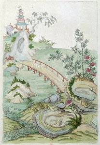 رسم من إناء صيني: منظر طبيعي به جسر. لوحة جان أنطوان فرايس (القرن الثامن عشر) بواسطة جان أنطوان فرايس