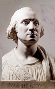 Marble bust by George Washington (1732-1789) Sculpture by Jean Antoine Houdon (1741-1828) 1786 Paris, Musee du Louvre بواسطة جان انطوان هدون