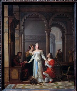 رسم توضيحي لجلد حمار لحكاية تشارلز بيرولت (1628-1703) تحمل نفس الاسم تمثل الأميرة الشابة في قصر والدها في حبها. رسم جان أنطوان لوران (1763-1832) 1819 صن. 0،55x0،45 م بور أون بريس ، متحف دي بواسطة جان أنطوان لوران