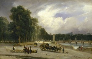 منظر لـCours la Reine، حوالي 1828 (زيت على قماش) بواسطة جان أنطوان ثيودور جودين